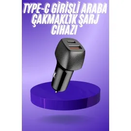 38W Usb Type-C Girişli Oto Çakmaklık Araç İçi Hızlı Şarj Çakmaklık Şarj Aleti