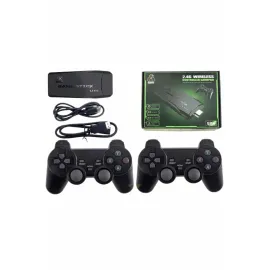 4k Game Stick Oyun Konsolu 2.4g Kablosuz Çift Kol Nostaljik Oyunlar