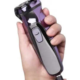 3 Bıçaklı Döner Başlıklı Sakal Sıfır Alma Tıraş Makinesi Profesyonel Paslanmaz Çelik