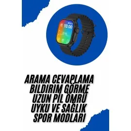 Akıllı Saat Sağlık Takibi Kalp Atışı Adımsayar Ultra Yeni Nesil Nefes Egzersizi