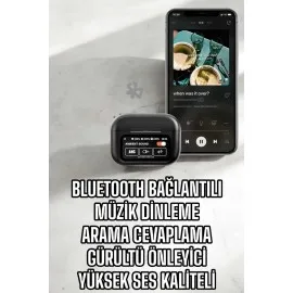Kablosuz Bluetooth Kulaklık Ekranlı Uzun Şarj Süreli Anc Destekli