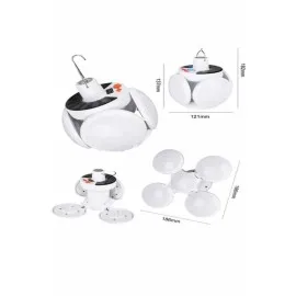 5 Kanatlı Bahçe Aydınlatma Led Askılı Solar Güneş Enerji Usb Sarjlı