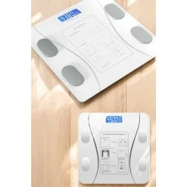 Akıllı Tartı Dijital Baskül Yağ Su Kas Vücut Kitle Kilo Ölçer Tartı