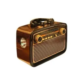 Nostalji Radyo Bluetooth Hoparlör Usb-Sd Kart Giriş Led Fener Işıklı Bataryalı Pilli