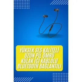 Bluetooth Bağlantılı Kablolu Mıknatıslı Sport Kulaklık