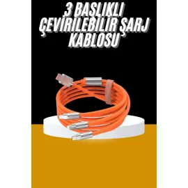 120W 3 İn 1 Uyumlu Silikon Şarj Kablosu Hızlı Şarj Kablosu