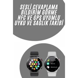 Akıllı Saat Uyku Ve Sağlık Takibi Nfc Uyumlu Bluetoooth Bağlantılı Android İos Uyumlu