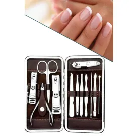 Tırnak Bakım Seti Tırnak Düzeltme Batık 12 Parça Çanta Tipi Manikür Pedikür