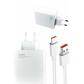 120W Şarj Aleti Hızlı Çift Turbo Şarj Aleti Seti Beyaz