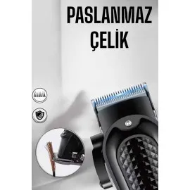 Suya Dayanıklı Tıraş Makinesi Keskin Bıçaklı Dijital Göstergeli Şarjlı