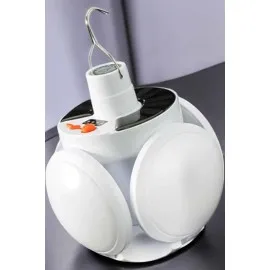 Güneş Enerjili Solar Aydınlatma Kamp Çadır Lambası Şarjlı Ampül Led Şarjlı El Feneri Işıldak