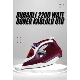 Seramik Tabanlı Kırmızı 2200 Watt Şok Buharlı Ütü