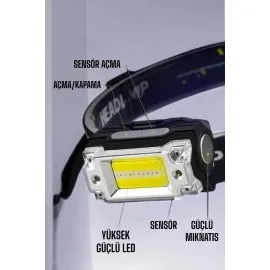 Kafa Lambası Kamp Feneri Balıkçı Feneri Başlıklı Suya Dayanıklı