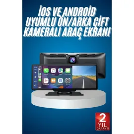 4K Ultra Araç İçi Ön ve Arka Kameralı Ekran HD 2 Kameralı Torpido Üstü Araç Multimedya