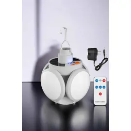 Güneş Enerjili Solar Aydınlatma Kamp Çadır Lambası Şarjlı Ampül Led Şarjlı El Feneri Işıldak