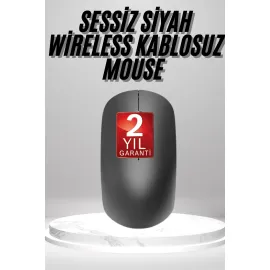 Siyah Kablosuz Mouse Wireless Mouse Minimal Tasarım