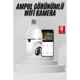 Wifi Güvenlik Kamerası 360 Derece Dönebilen Harekete Duyarlı Gece Görüşlü Ampul