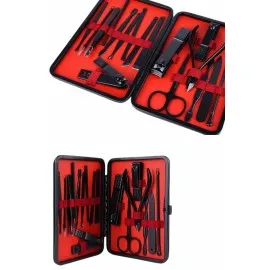 17 Parça Manikür Seti Taşınabilir Özel Çantalı El Ve Ayak Bakımı Tırnak Batığı Temizleme