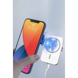 Araç Uyumlu Kablosuz 15W Taşınabilir Şarj Aleti Çift Kablo