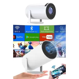Sinema Projektörü Android HDMI USB WİFİ Ses Çıkışlı Ayaklı Projeksiyon Taşınabilir