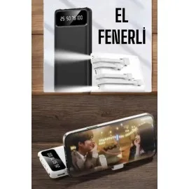 20.000 Mah Led Işıklı Lcd Ekran Usb Girişli Type-C Lightning Powerbank