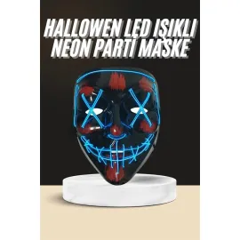 Işıklı Led Maske Parti Eğlence Maskesi Hallowen Neon Maske