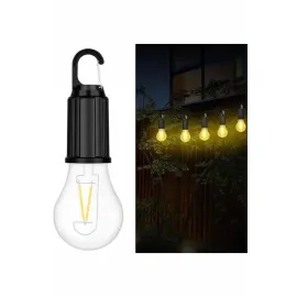 Şarjlı Dekoratif Kamp Lambası Askılı Ampul Led Işık Type-C Girişli