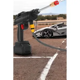 Şarjlı Oto Yıkama Tabancası Su Basınçlı Hazneli Bataryalı