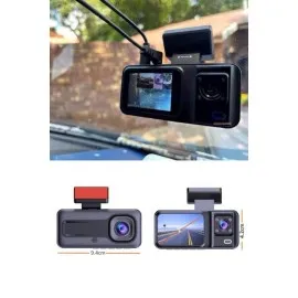 1080P 3 Lensli Wifi Araç İçi Kameralı Ekran Dvr Kaydedici Gece Görüşlü