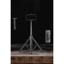 Tripod Kablosuz Bluetooth Bağlantılı Selfie Çubuğu 360 Derece Dönebilen