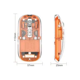Mouse Fare Kablosuz Mouse Fare Şarjlı Bluetooth Sessiz 5 Tuşlu Şeffaf