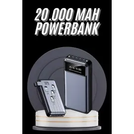 Hızlı Şarj Özellikli 20.000 Mah Dijital Göstergeli Usb Girişli Android Ve İos Uyumlu Powerbank