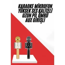 Karaoke Mikrofon Dahili Hoparlörlü Sd-Usb-Aux Girişli Bluetooth Hoparlör