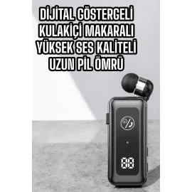 Kablolu Bluetooth Kulaklık Kulak İçi Stereo Mikrofonlu Dijital Göstergeli