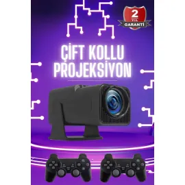 Çift Kollu Projeksiyon Taşınabilir Game Projektör Full Hd 1080P 4k Projeksiyon Gamepad