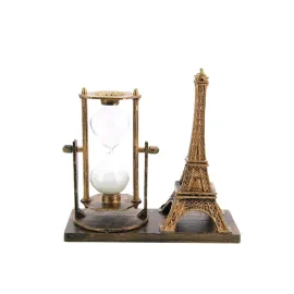 Retro Eyfel Kulesi Ve Kum Saati Dekoratif Ahşap Görünümlü Masa Biblosu