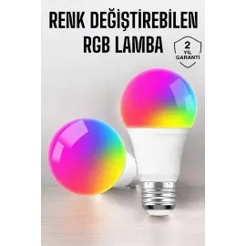 Renk Değiştirebilen Rgb Işıklı Led Ampul A+Enerji 15 Watt Led Işık