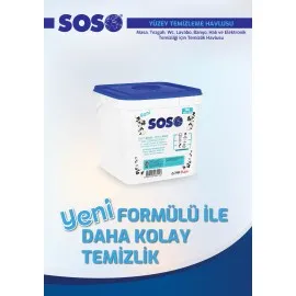 4 Adet X 250 Yaprak - Soso Kova Beyaz Sabun Kokulu Sirkeli Karbonatlı Yüzey Temizleme Mendili