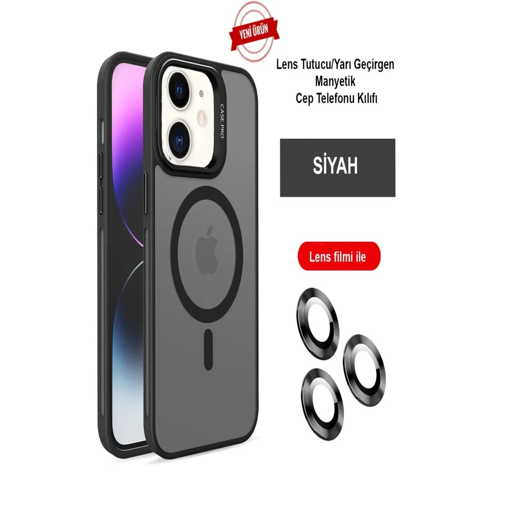 Joko Iphone 11 Kılıf Flet Lens Magsafe Kapak - Siyah
