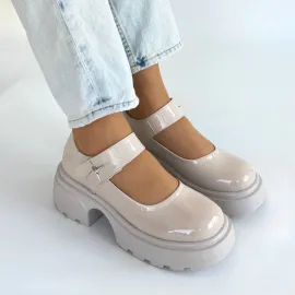 Siyat Bej Rugan Dolgu Topuk Oxford Ayakkabı (Numara: 37)