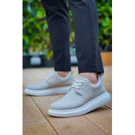 Kb-003 Kuback Gri Süet Bağcıklı  Günlük Erkek Ayakkabı (Numara: 41)
