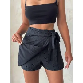 Brodeli Şort Etek S255075 Siyah (Beden: Xl)