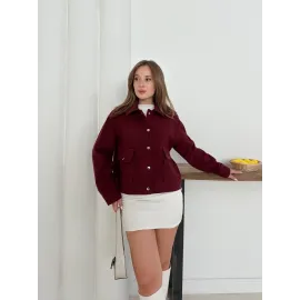 Zr Model Kaşe Ceket Bordo St255807 (Beden: S)