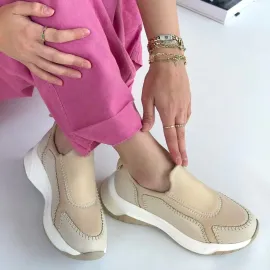 Kendy Bej Cilt Spor Ayakkabı (Numara: 39)