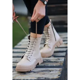 Bria  Nude Cilt Bağcıklı Bot (Numara: 39)