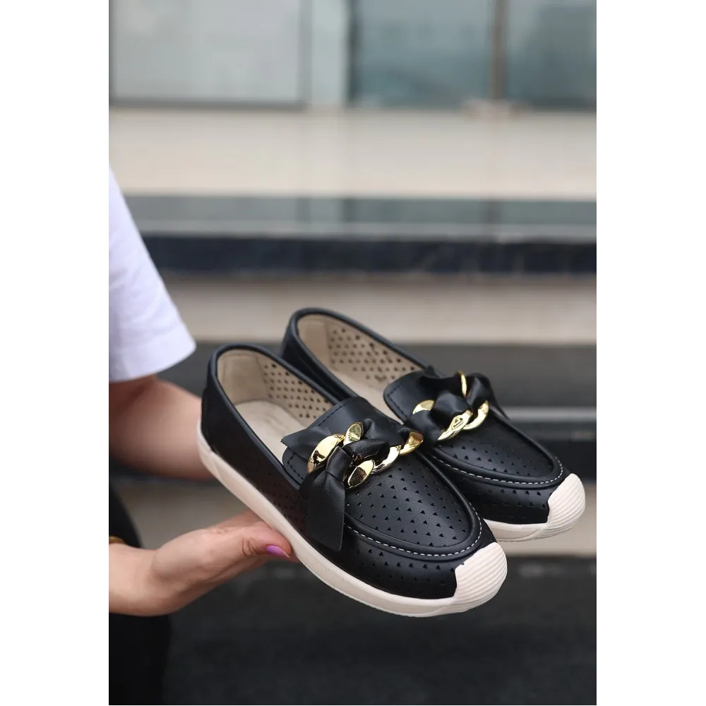 Riwan Siyah Cilt Babet Ayakkabı (Numara: 37)