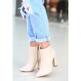 Loora Ten Rugan Desenli Topuklu Bot (Numara: 36)