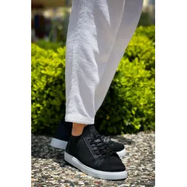 Kb-112   Kuback Siyah Triko Bağcıklı  Günlük Erkek  Ayakkabı (Numara: 42)