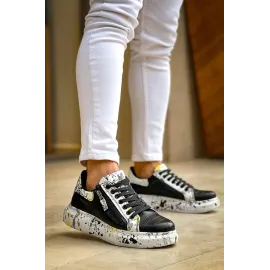 Kb-02  Kuback Bağcıklı Crocodile Siyah Sarı Günlük Erkek Ayakkabı (Numara: 40)