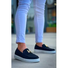 Kb-027  Kuback  Bağcıksız Siyah Süet H Günlük Erkek Ayakkabı (Numara: 42)